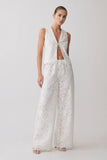 Tessa Broderie Straight Leg Pants White