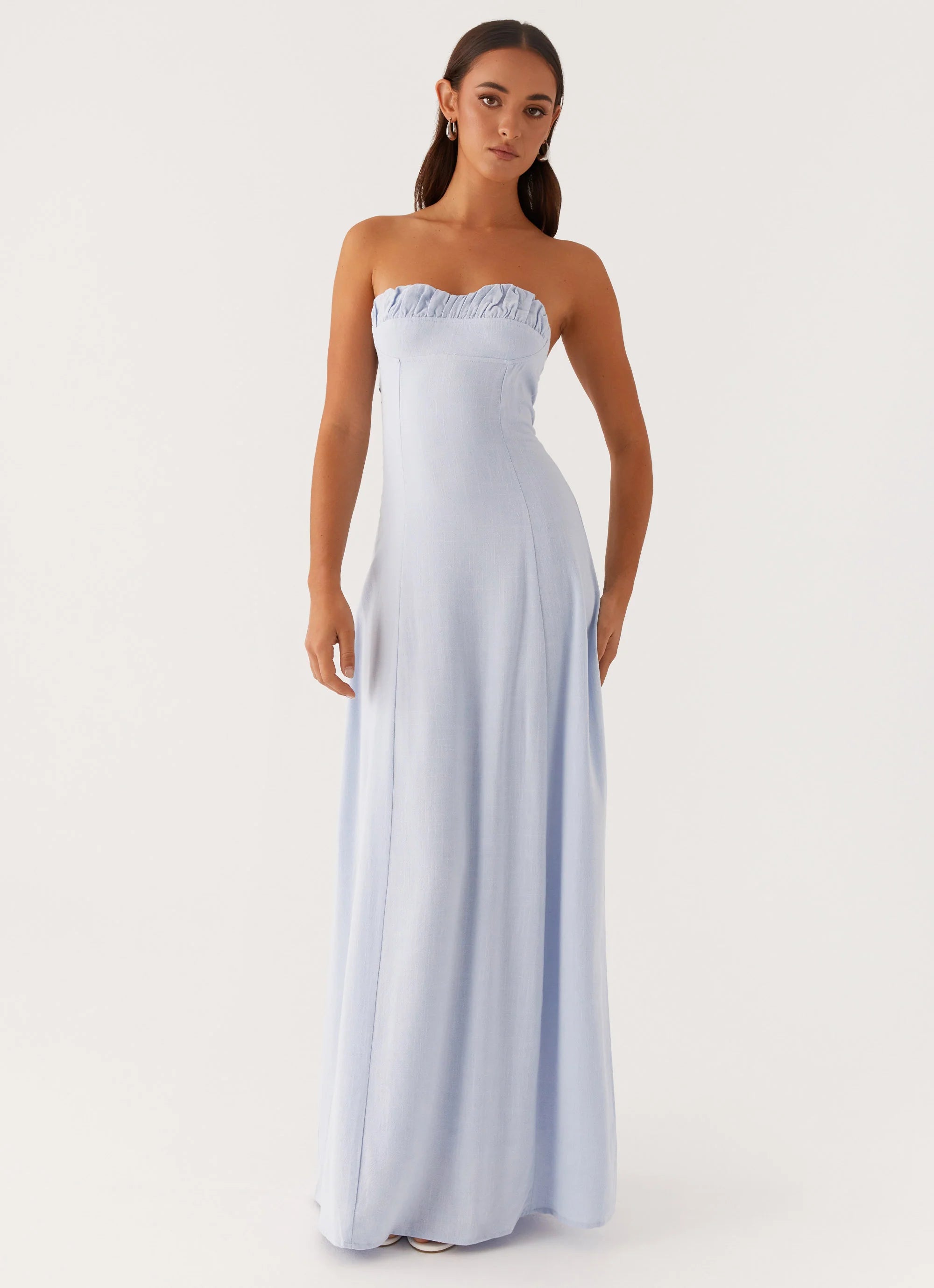 Tayla Linen Maxi Dress Blue