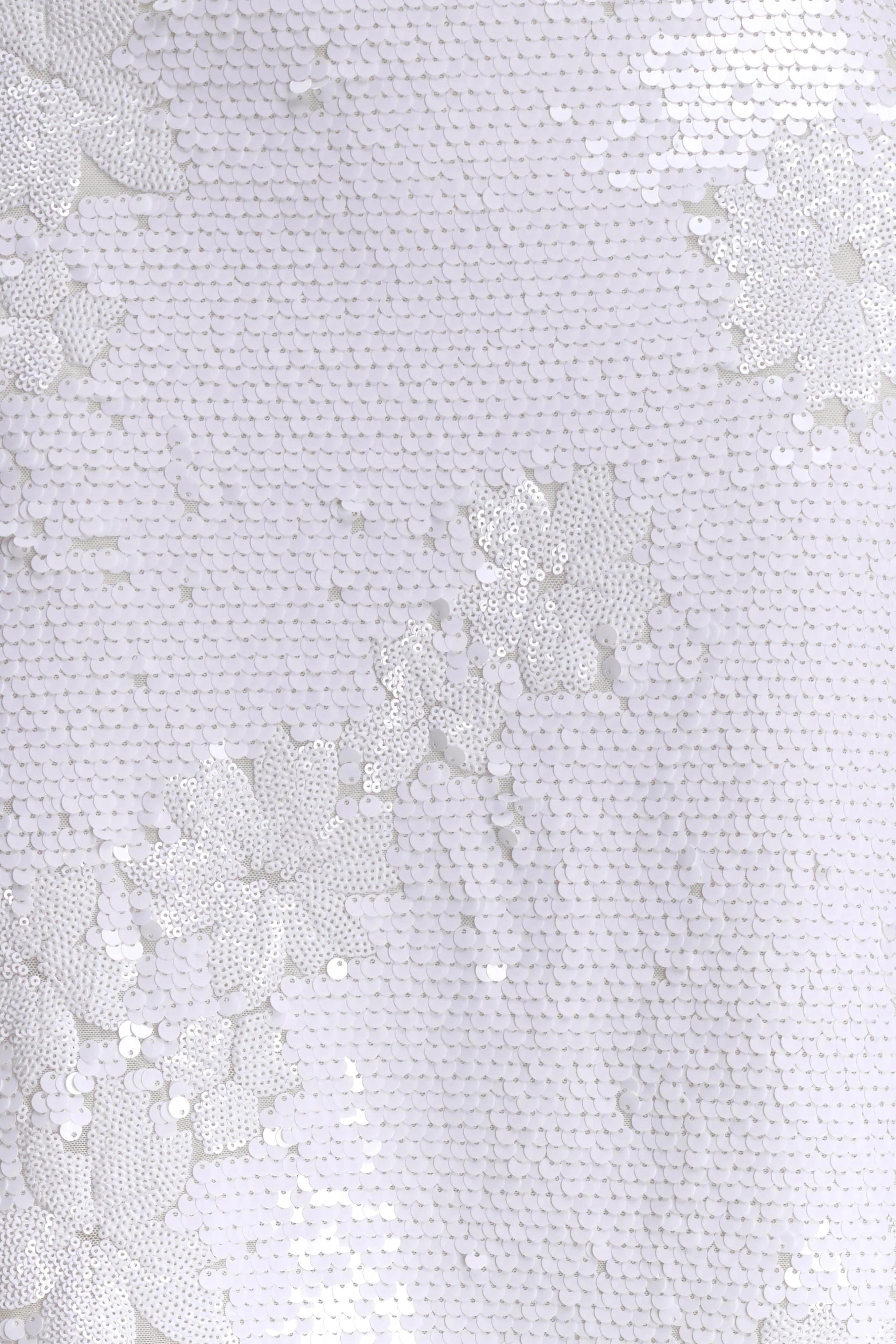 Maisie Strapless Sequin Midi Dress White