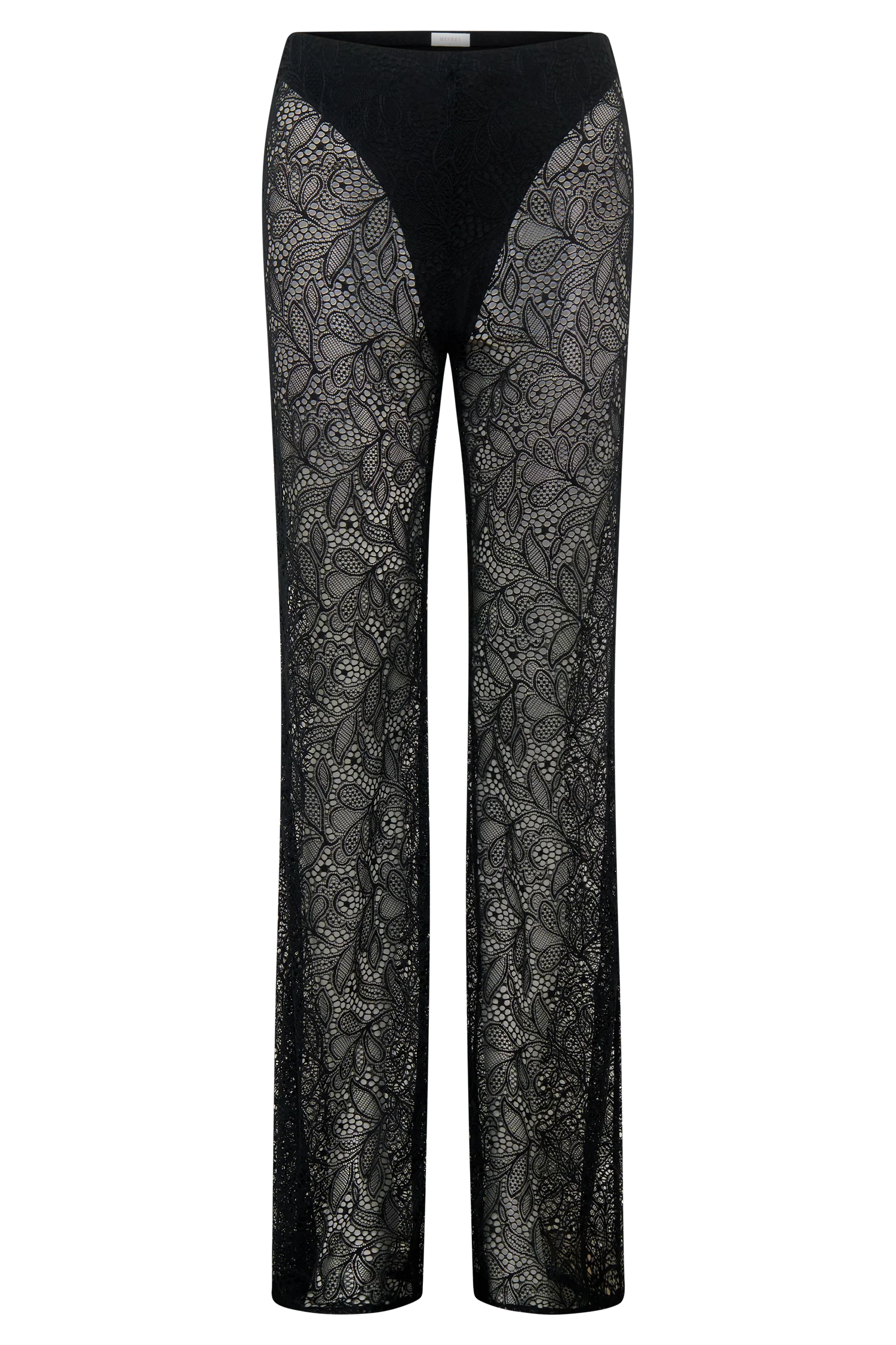 Theodosia Wide Leg Lace Pants Black
