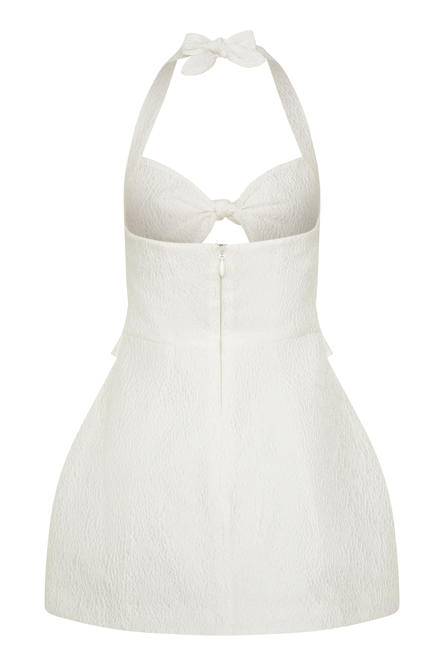 Ella Bow Detail Halter Mini Dress White