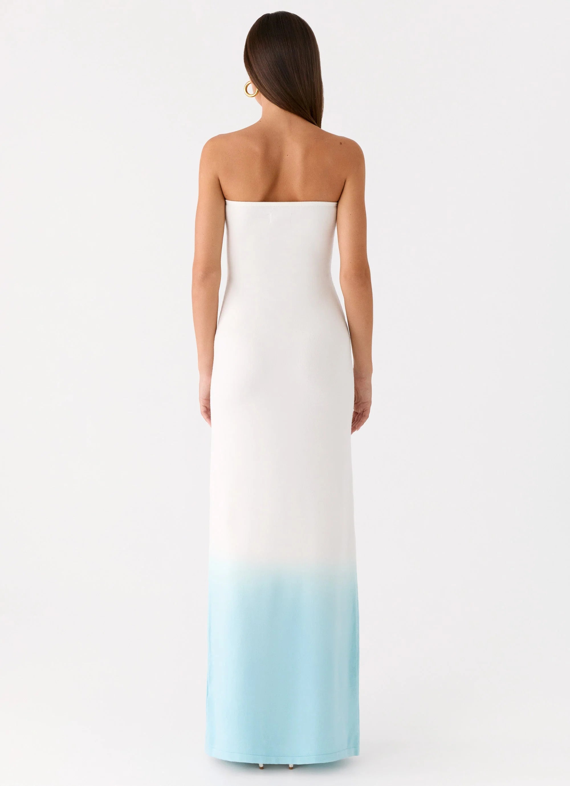 Soft Spoken Knit Maxi Dress Blue Ombre
