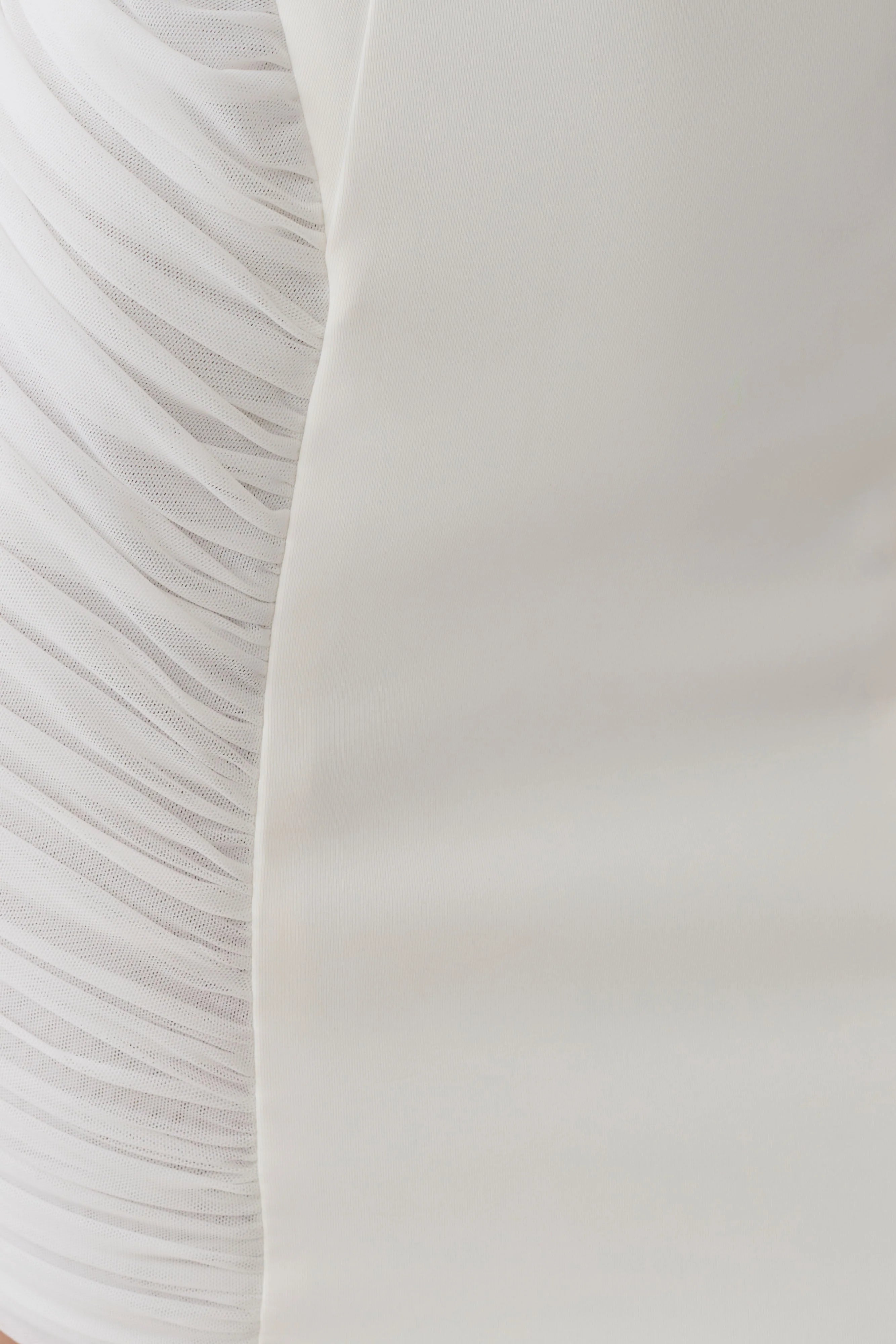 Anari Gathered Scuba Mini Dress White