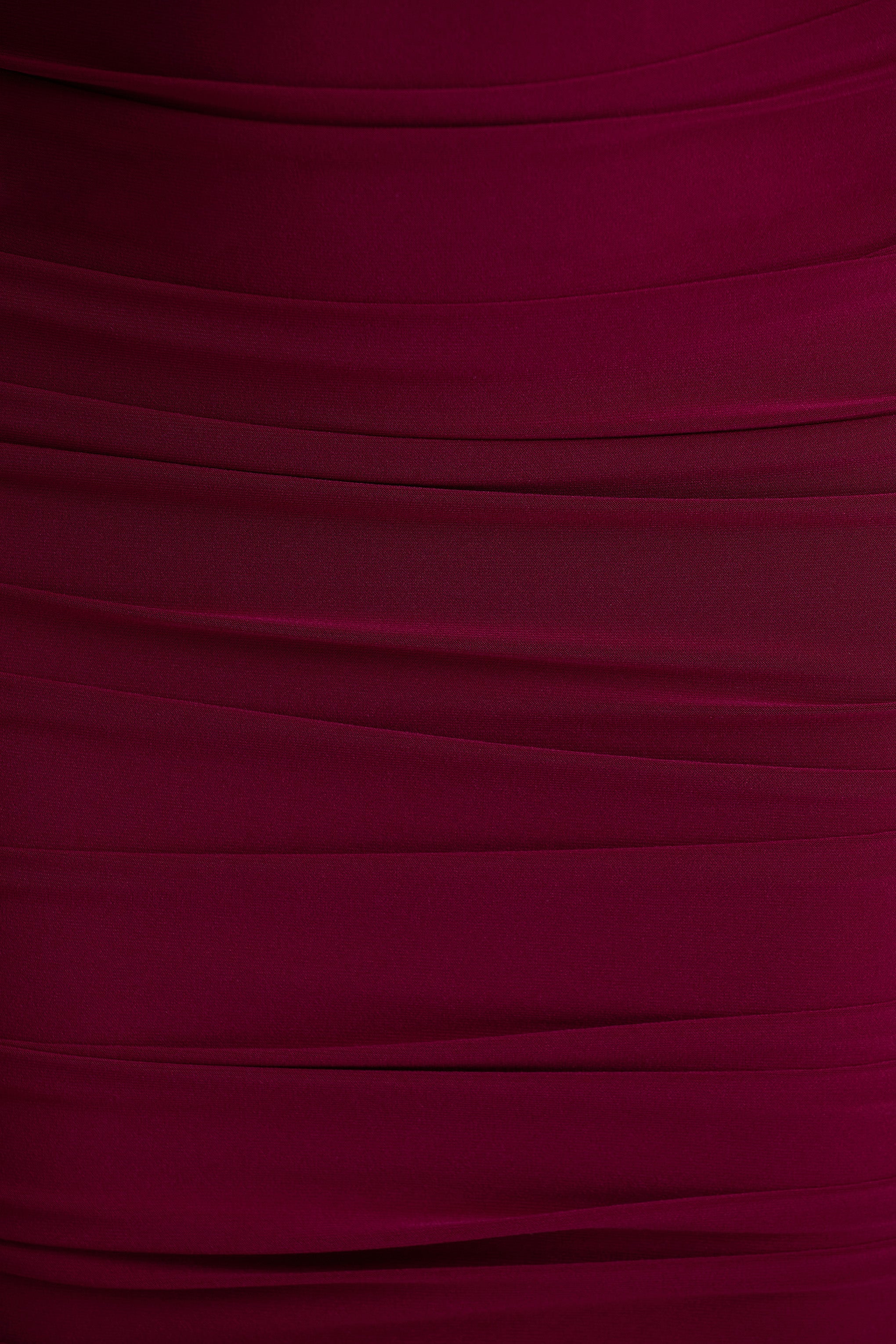 Tamara Burgundy Long Sleeve Ruched Midi Dress