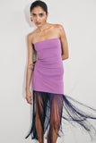 Koah Fringe Bandage Knit Maxi Dress Purple