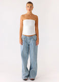 Adrienna Strapless Top White