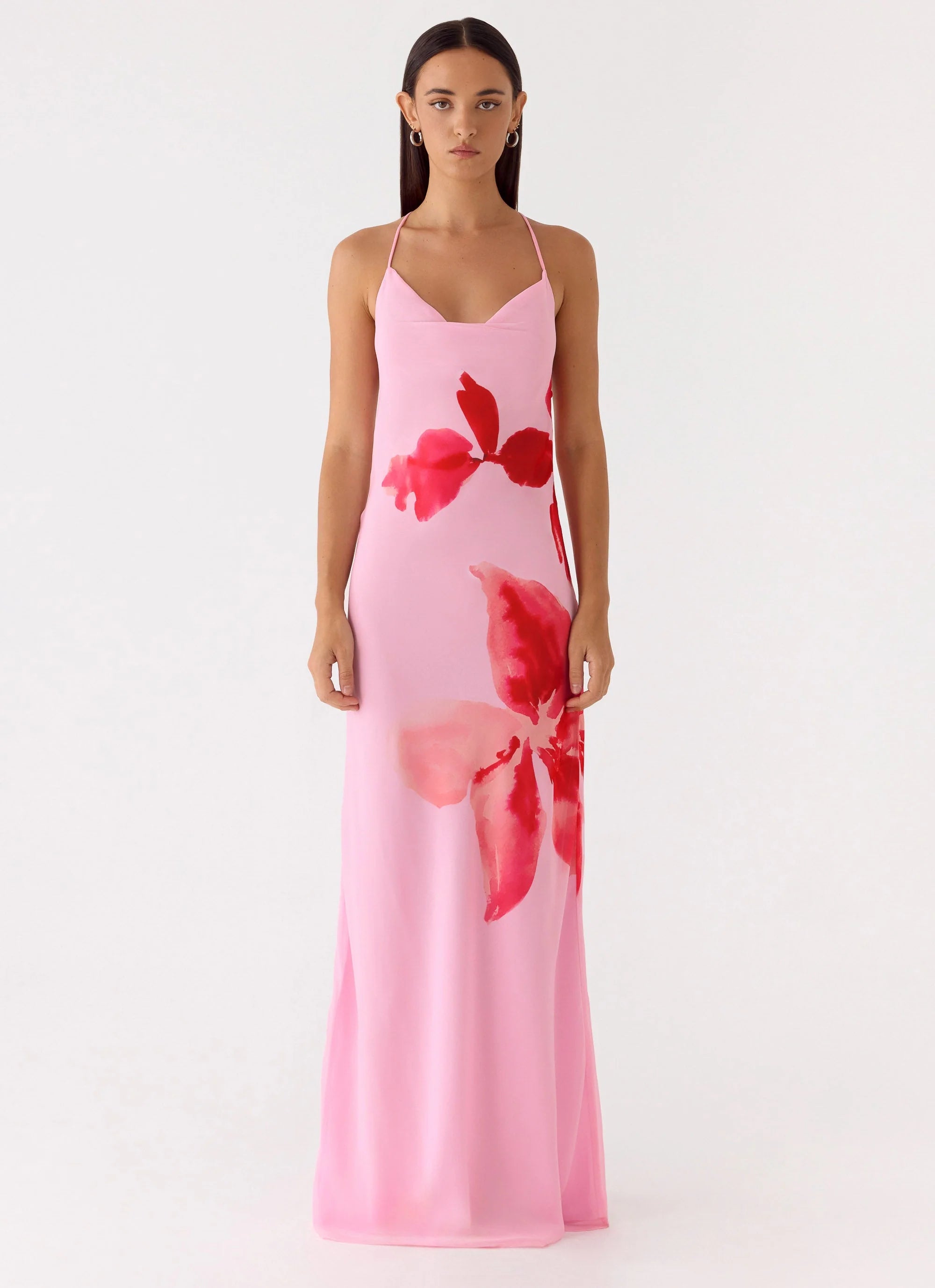 Jasmyn Cowl Maxi Dress Pink Petal