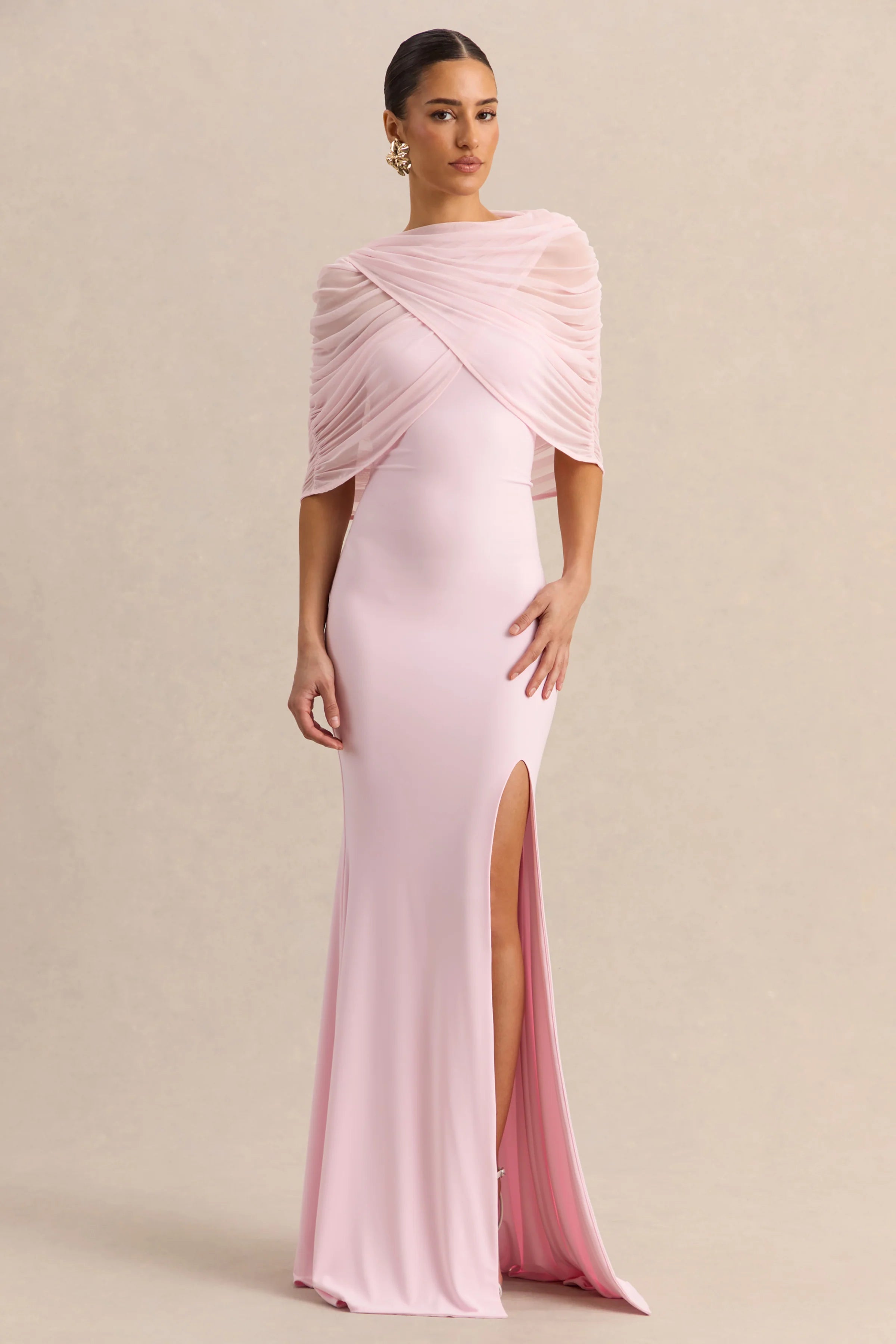 Melva Light Pink Bandeau Maxi Dress