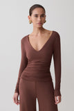 Sari Long Sleeve Modal Top Chocolate