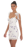 Floral Ruffle Dress in White