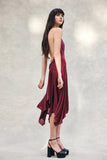 Sylvie Lurex Hankie Midi Dress Wine