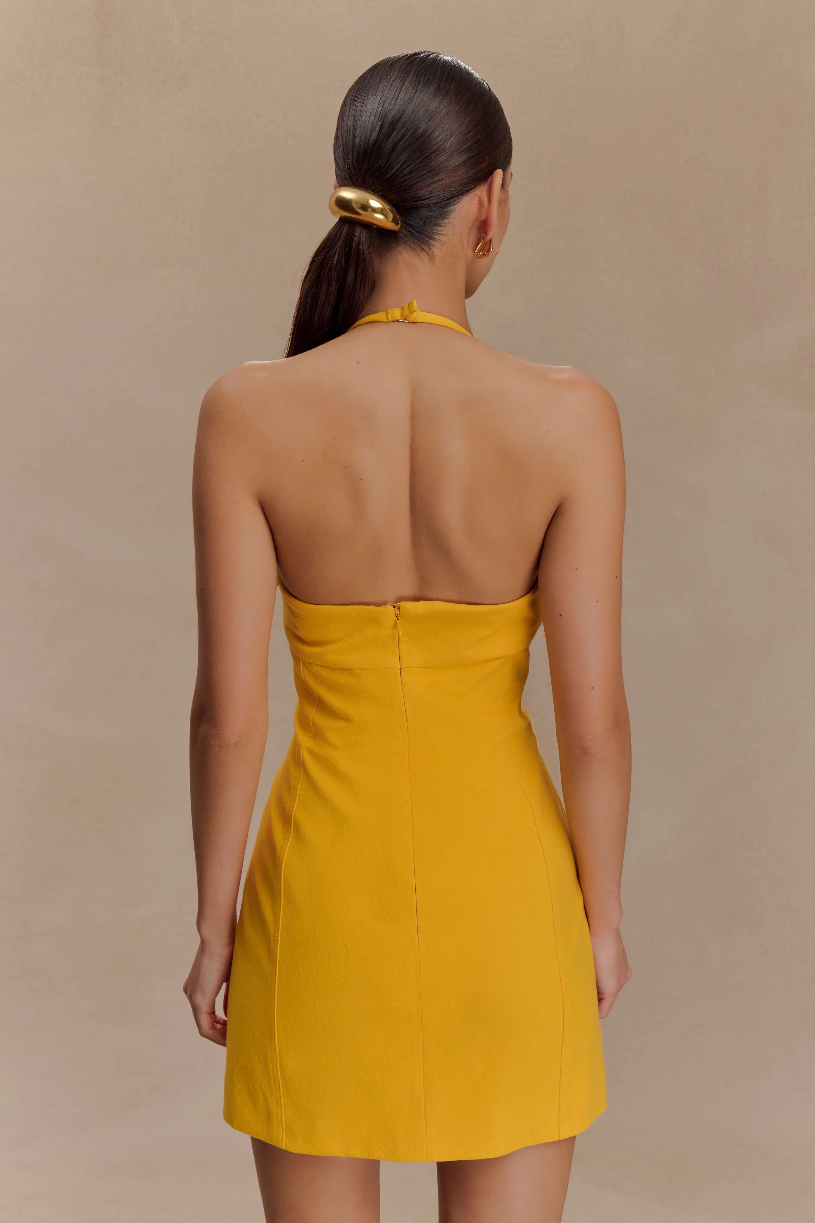 Reyes Cotton Floral Mini Dress Butterscotch