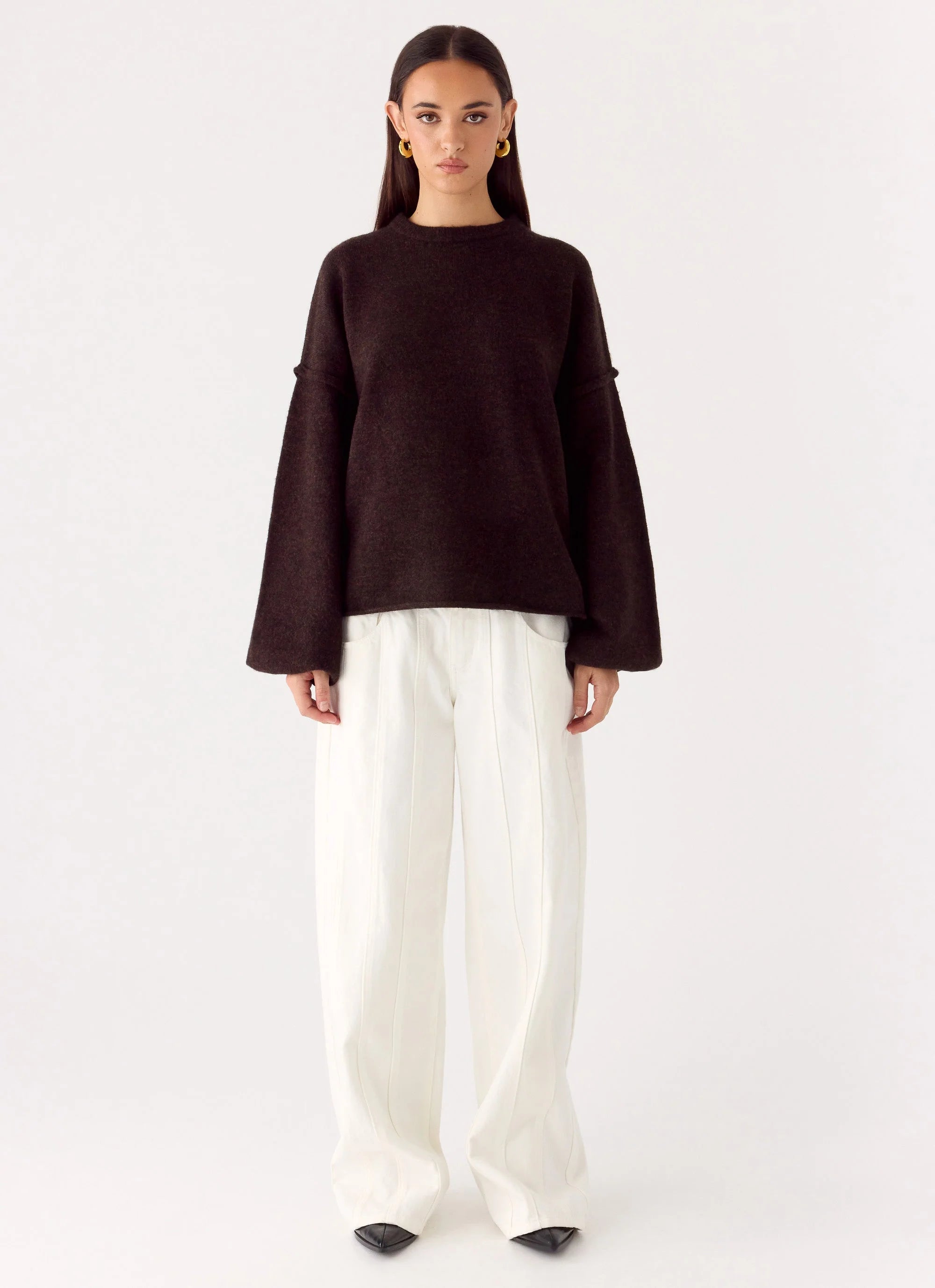 Jack Oversized Knit Sweater Chocolate