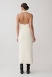 Annita Crepe Halter Midi Dress Ivory