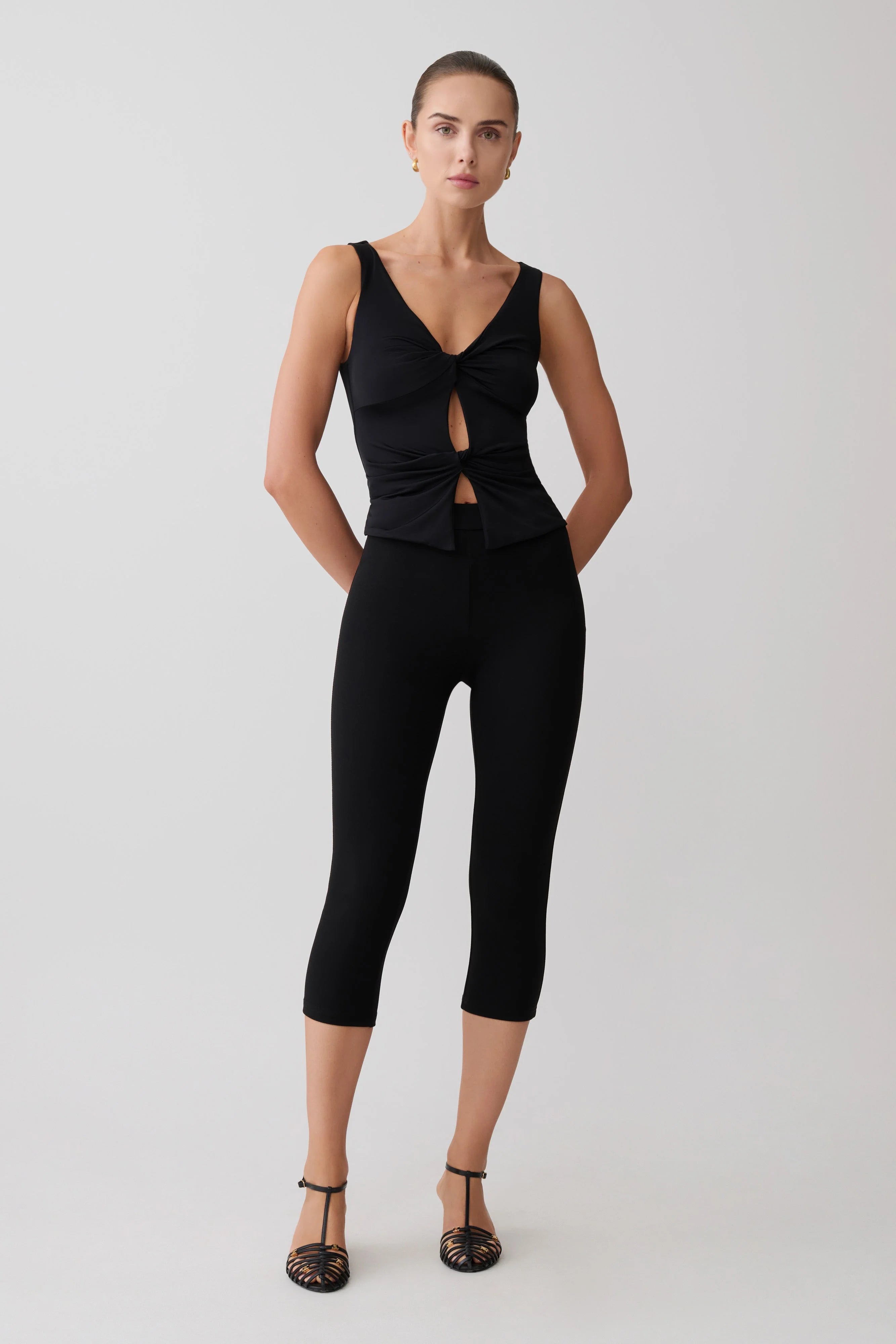 Millie Twist Sleeveless Top Black