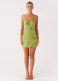 Vietta Sequin Cami Micro Mini Dress Lime