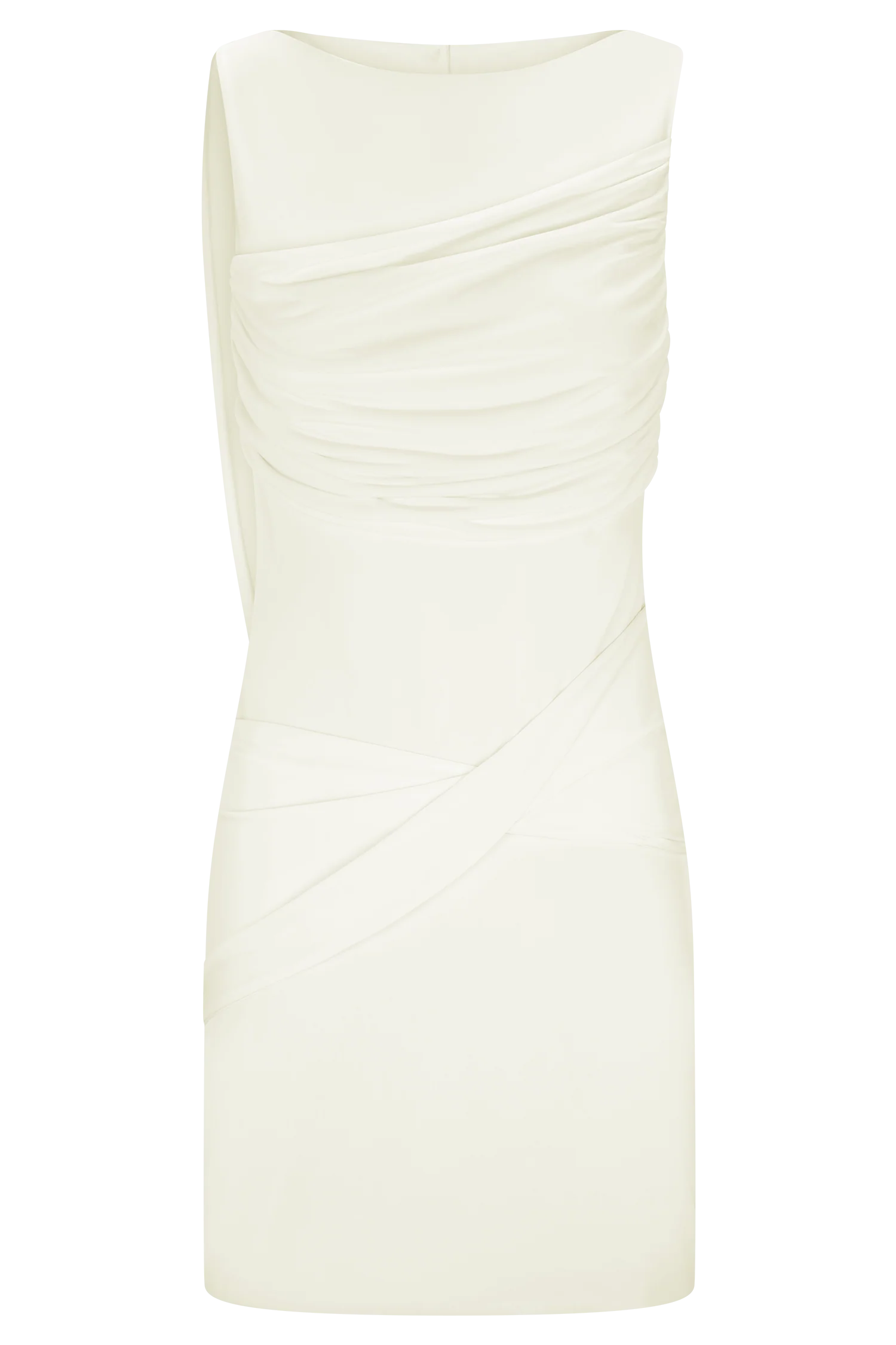 Henley Slinky Drape Mini Dress Ivory