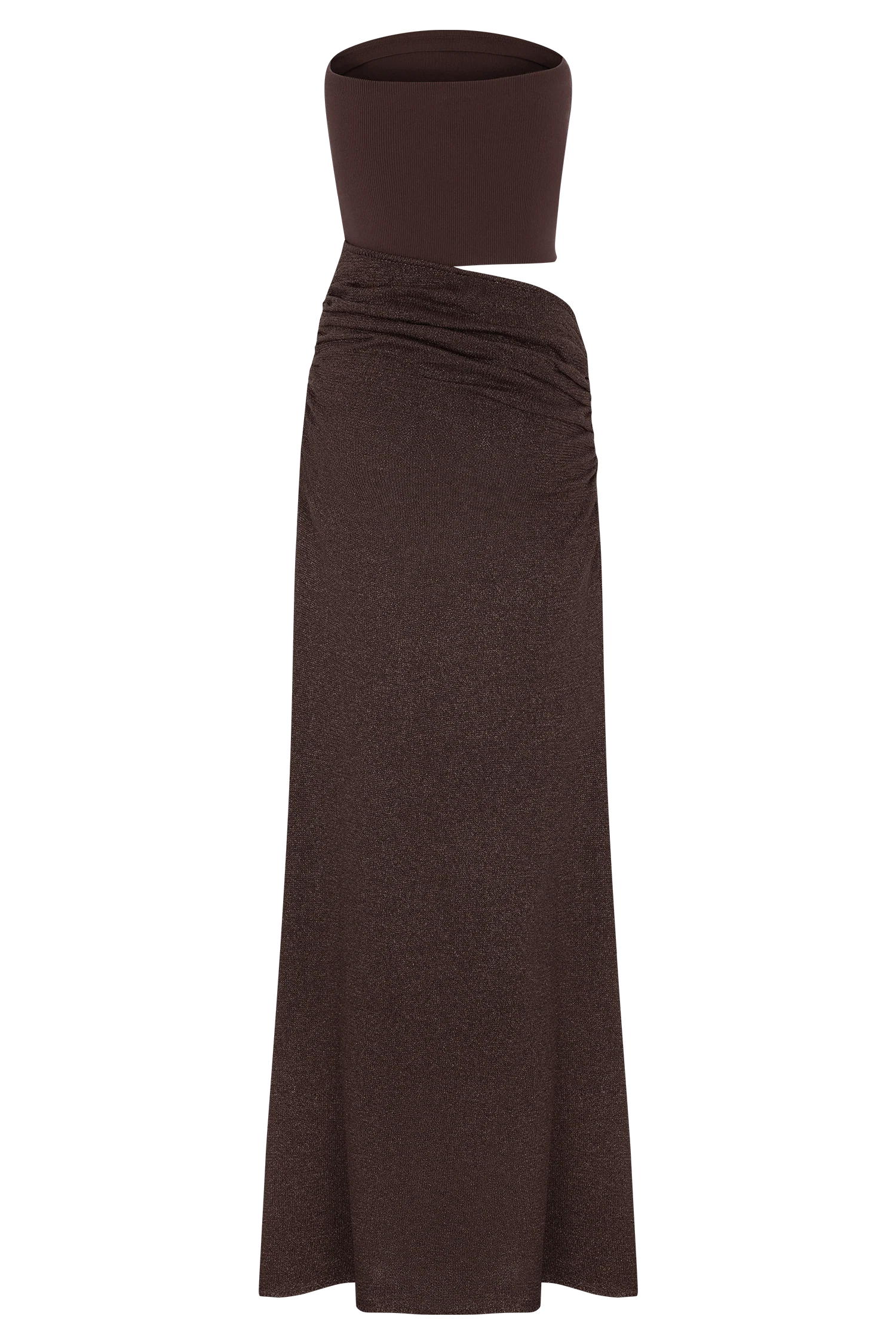 Jasiel Strapless Knit Maxi Dress Chocolate