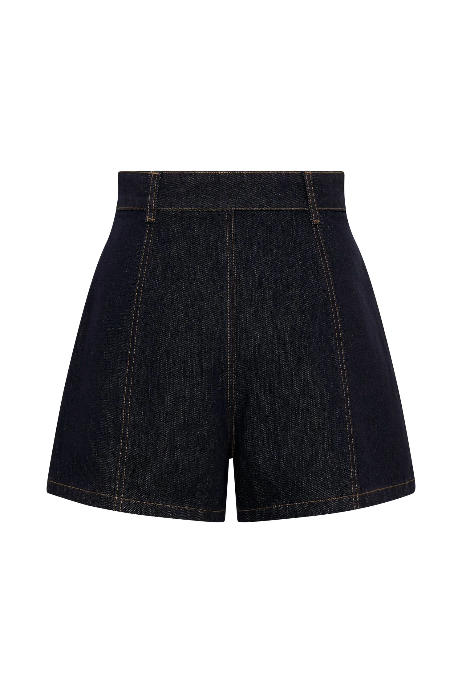 Demi High Waisted Denim Shorts Washed Indigo Blue