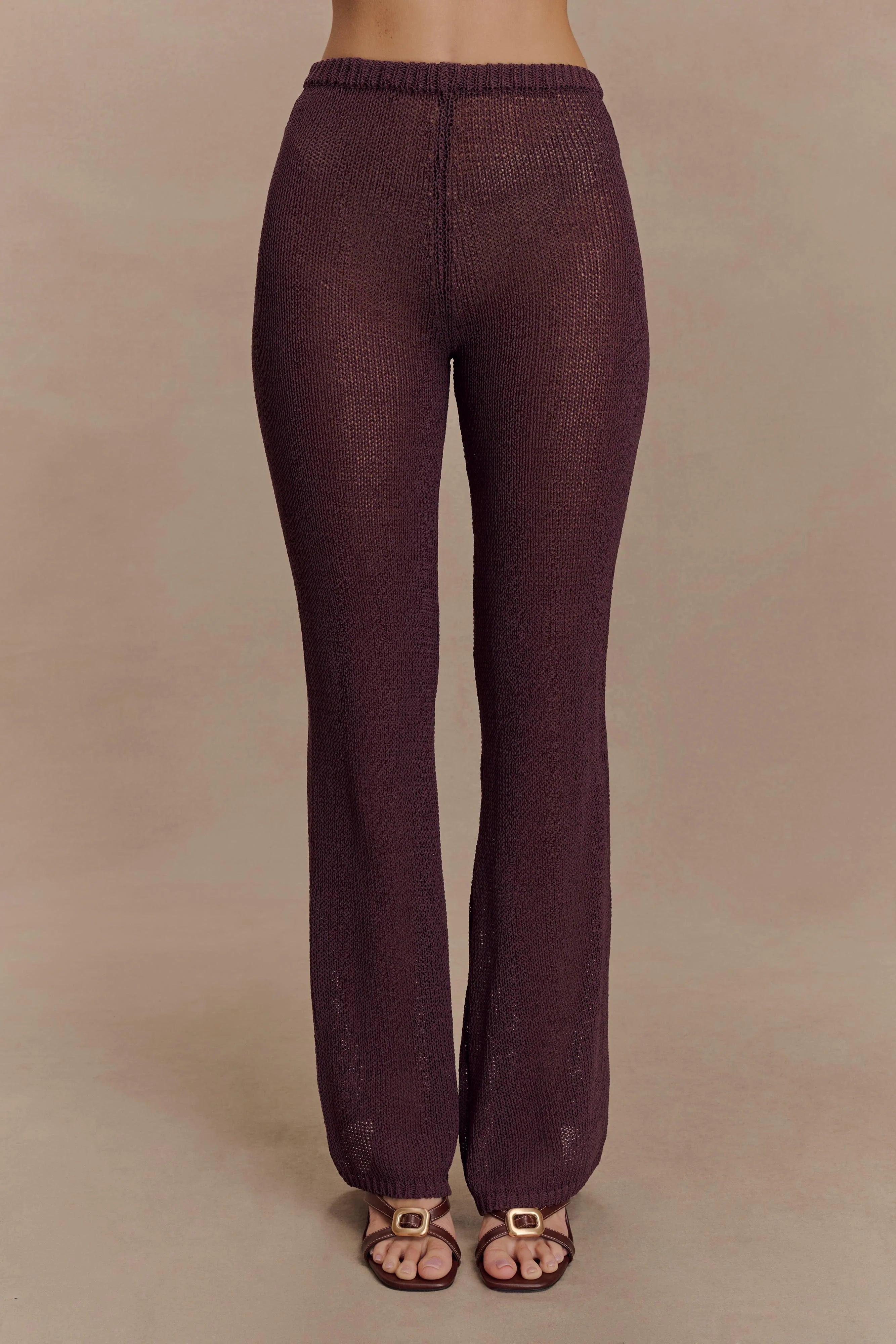 Malani Wide Leg Knit Pants Chocolate