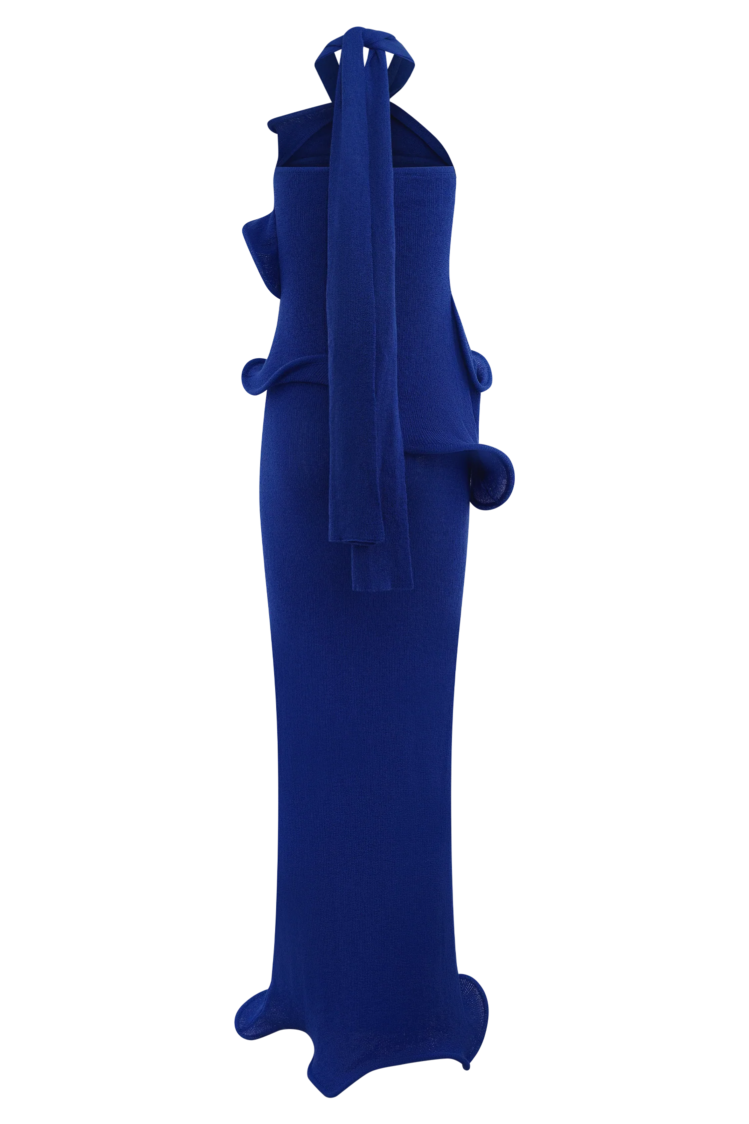 Caprice Halter Knit Maxi Dress Cobalt