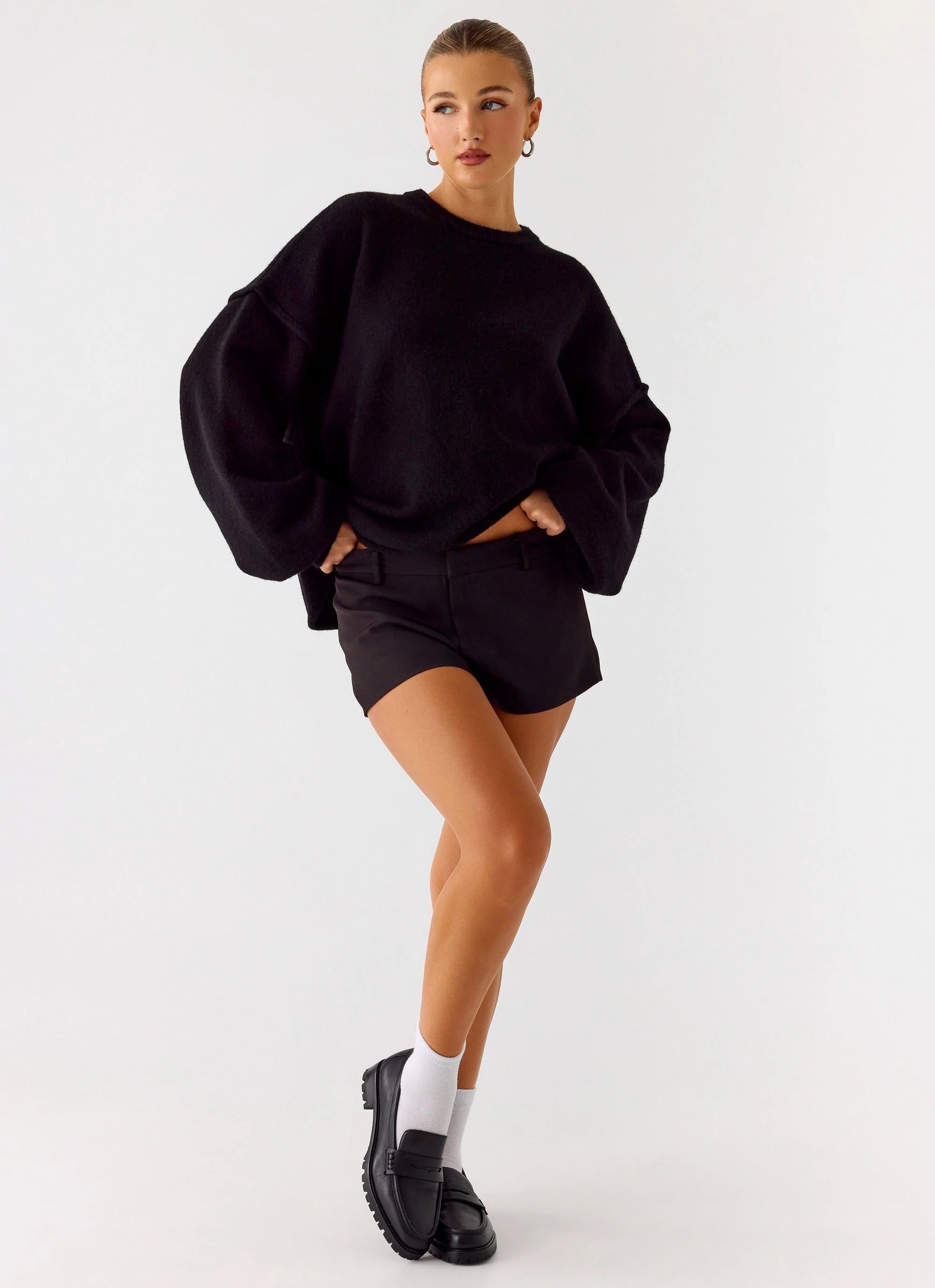 Jack Oversized Knit Sweater Black