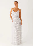 Harri Maxi Dress White Polka Dot