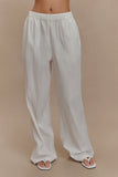 Campbell Cotton Wide Leg Pants White