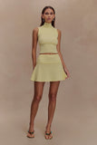 Indy Pointelle Knit Mini Skirt Lemon