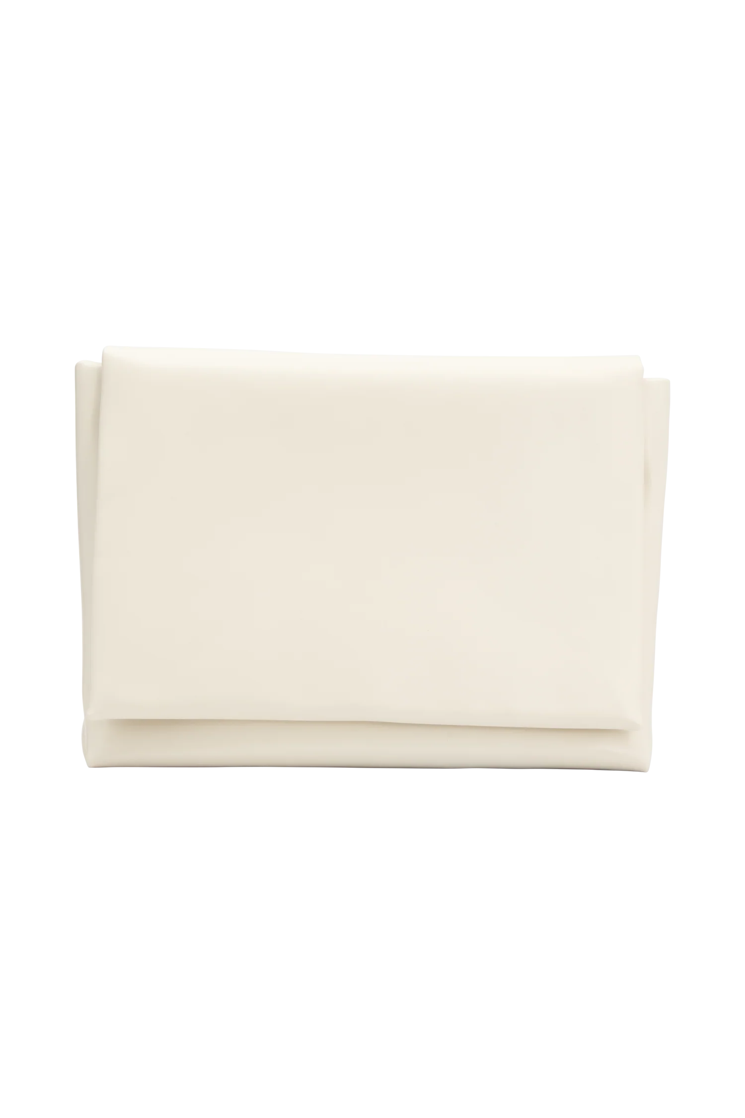 Kiera Faux Leather Oversized Clutch Ivory
