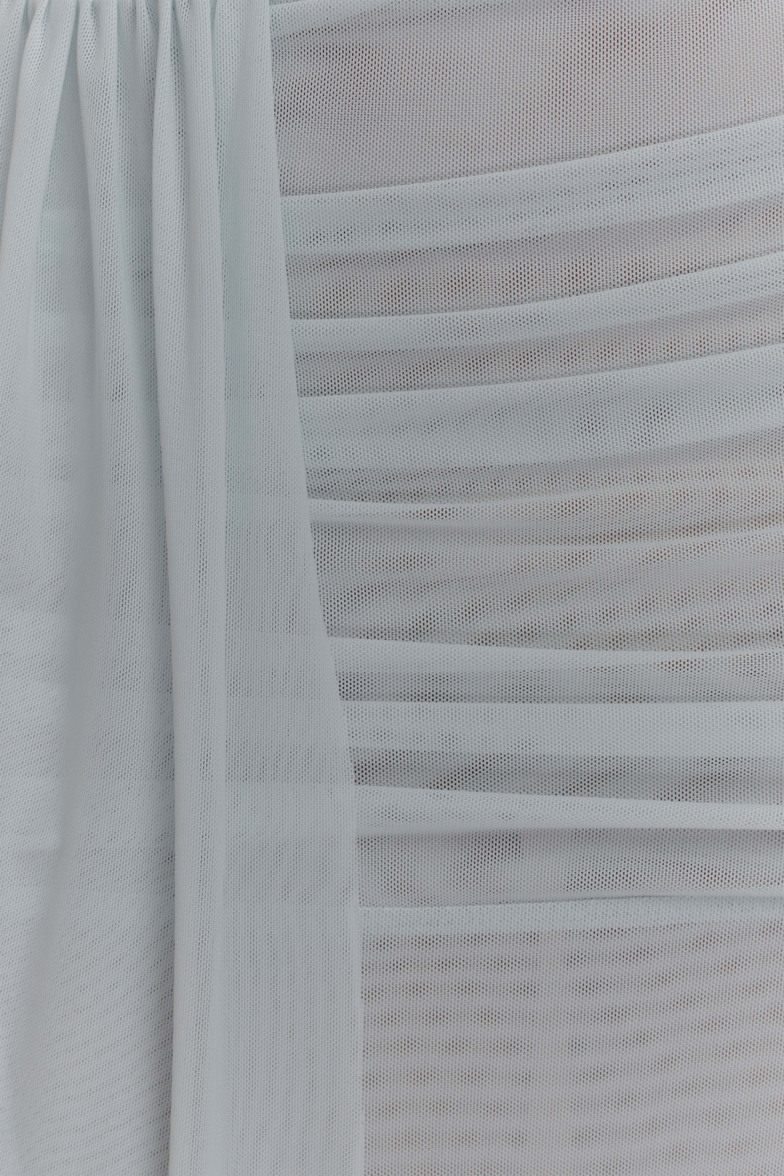 Arna Mesh Maxi Skirt Pale Blue