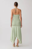 Evelyn Shirred Chiffon Maxi Dress Sage