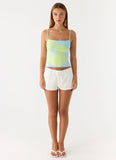 Sunray Skies Knit Top Pale Blue