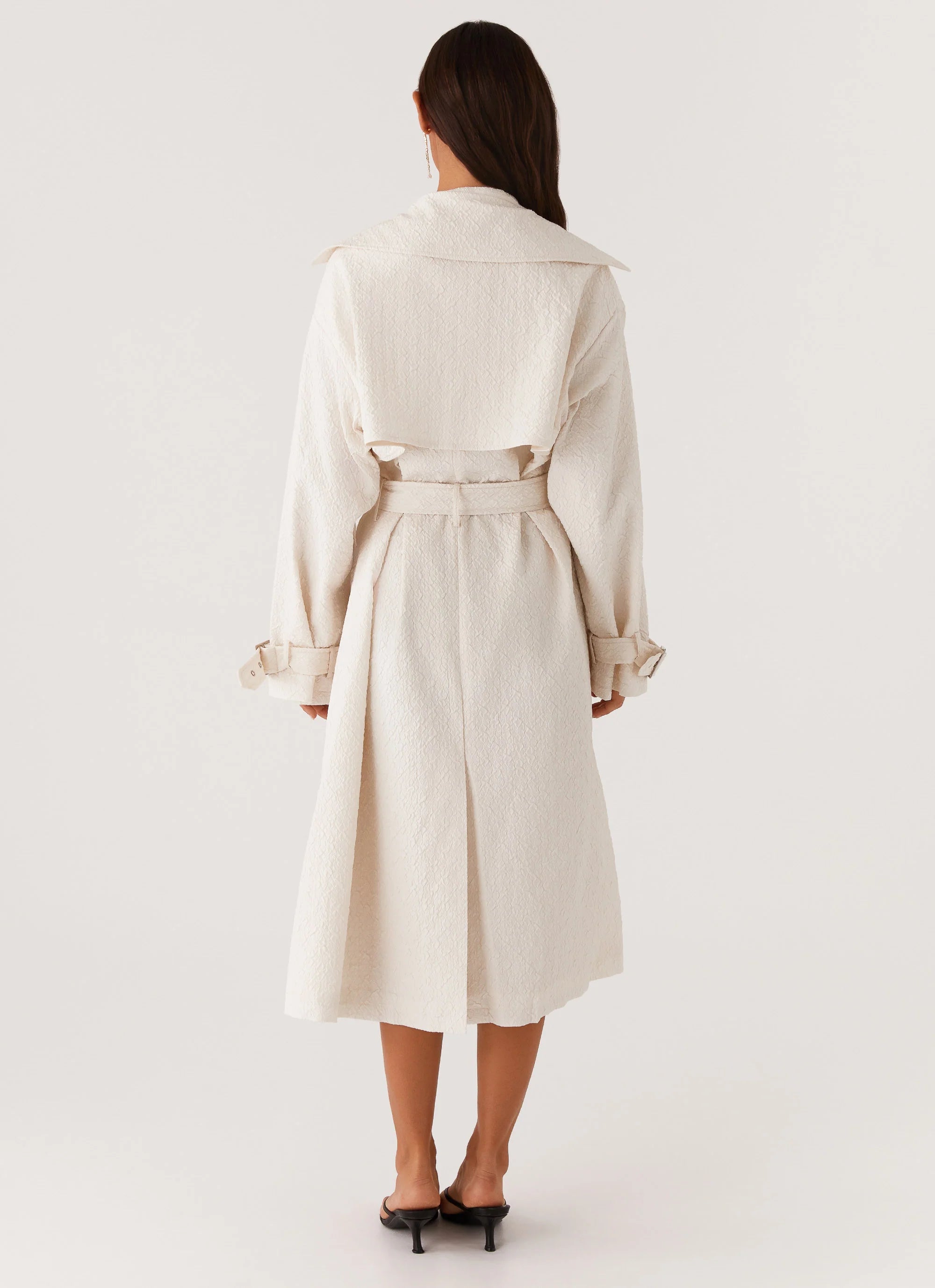 Phoenix Oversized Trench Coat Ivory