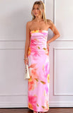 Maiah Pink Floral Print Maxi Dress