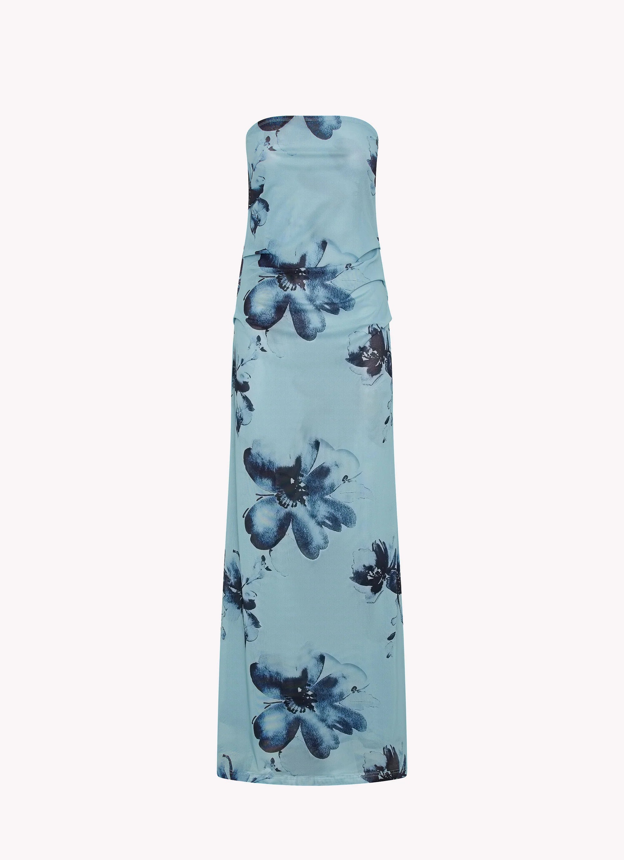 Field Of Dreams Maxi Dress Blue Black Floral