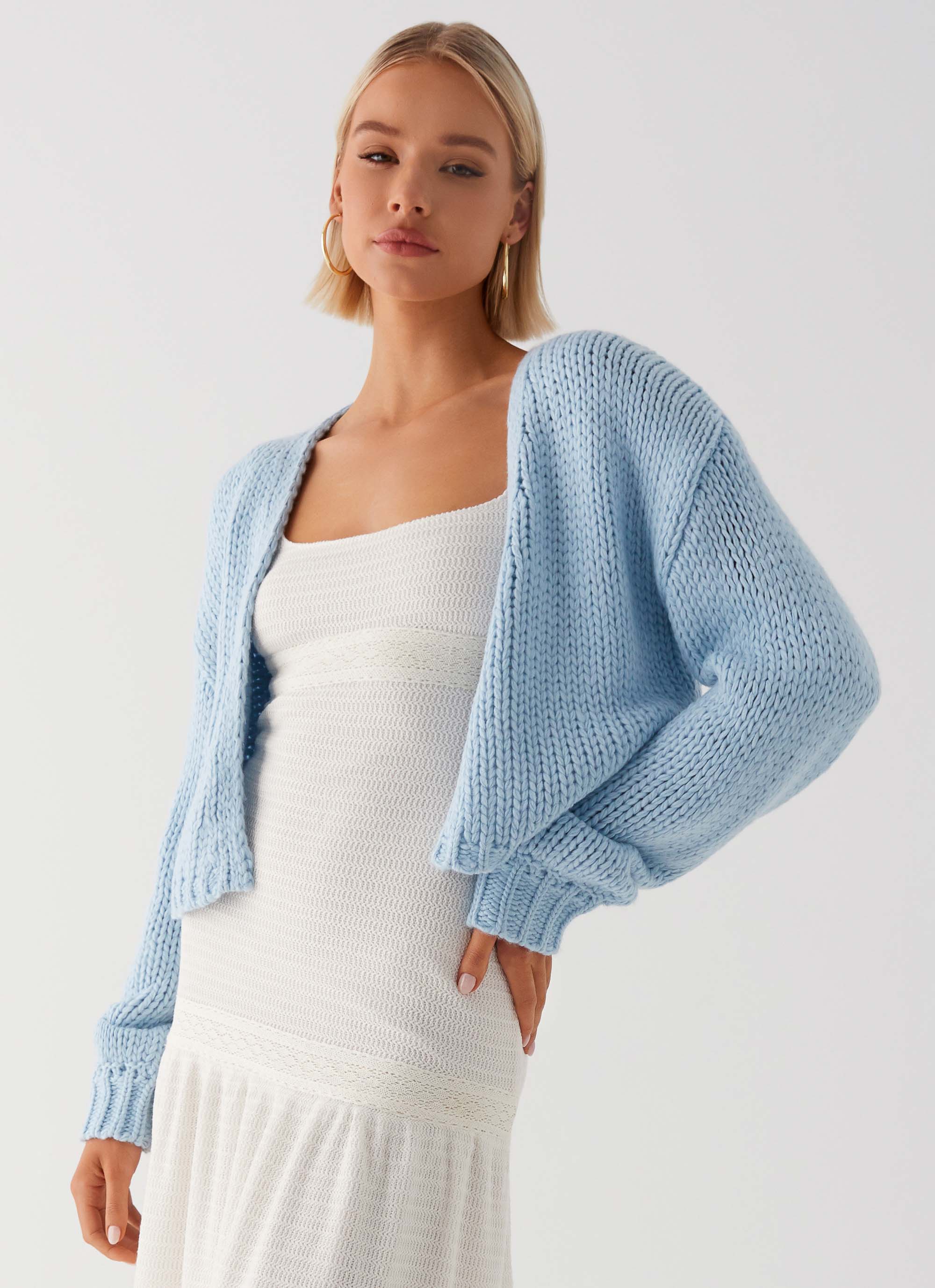 Jasleen Knit Cardigan Blue