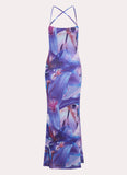 Livia Maxi Dress Purple White Lilly