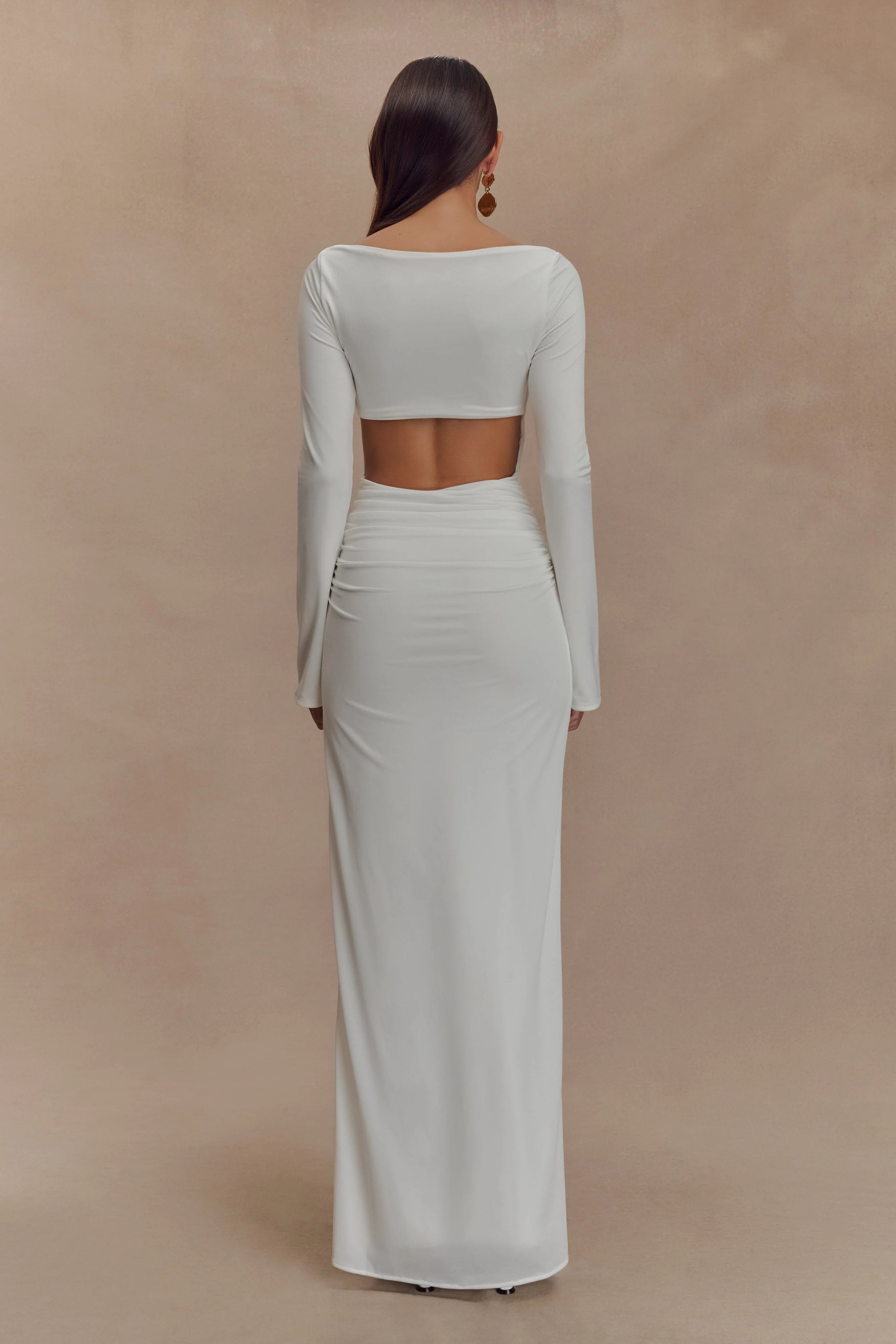 Vienna Slinky Cut Out Maxi Dress White