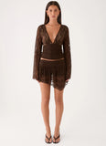 Avelora Lace Mini Skort - Chocolate