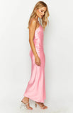 Renesmee Pink Satin Maxi Dress