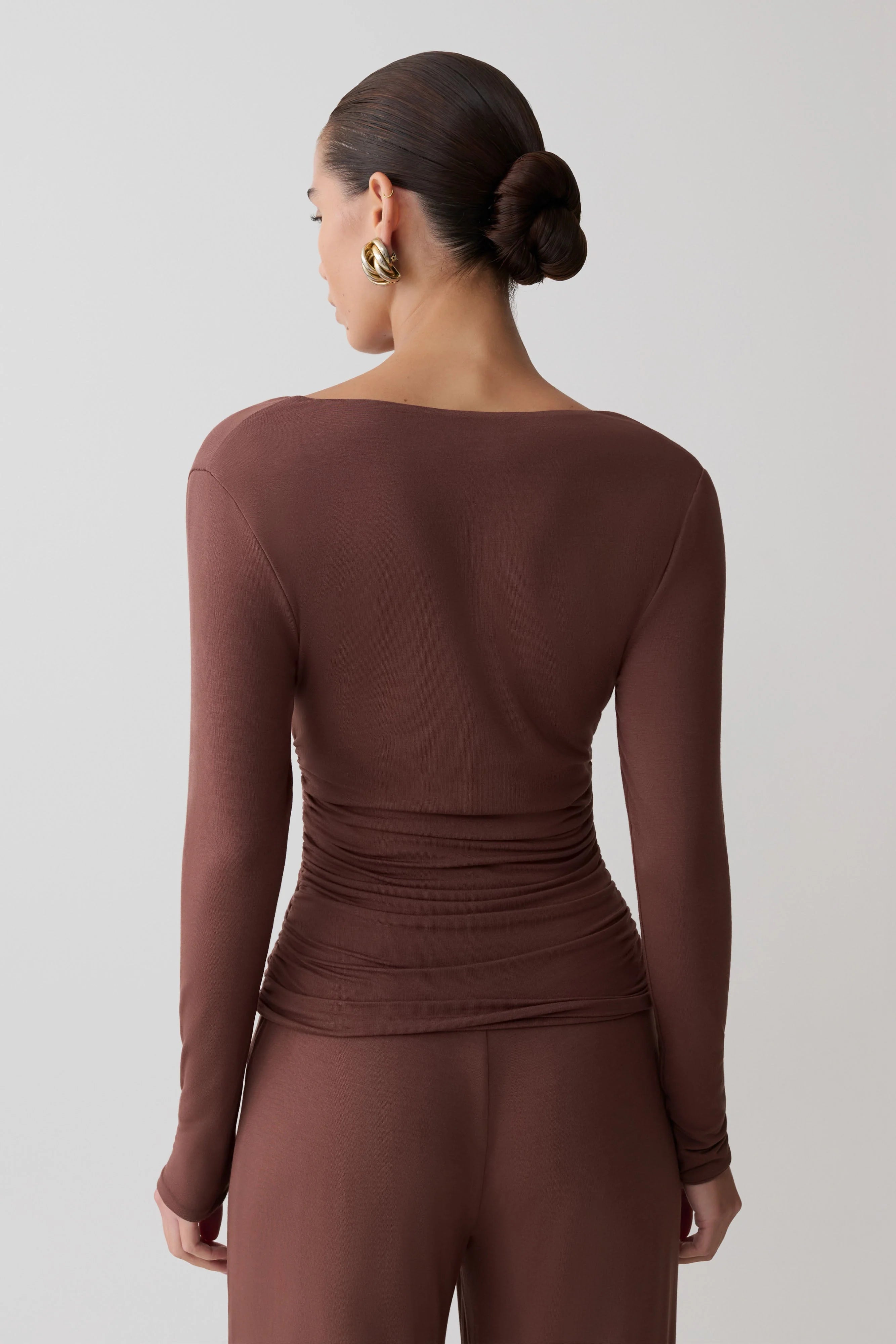 Sari Long Sleeve Modal Top Chocolate