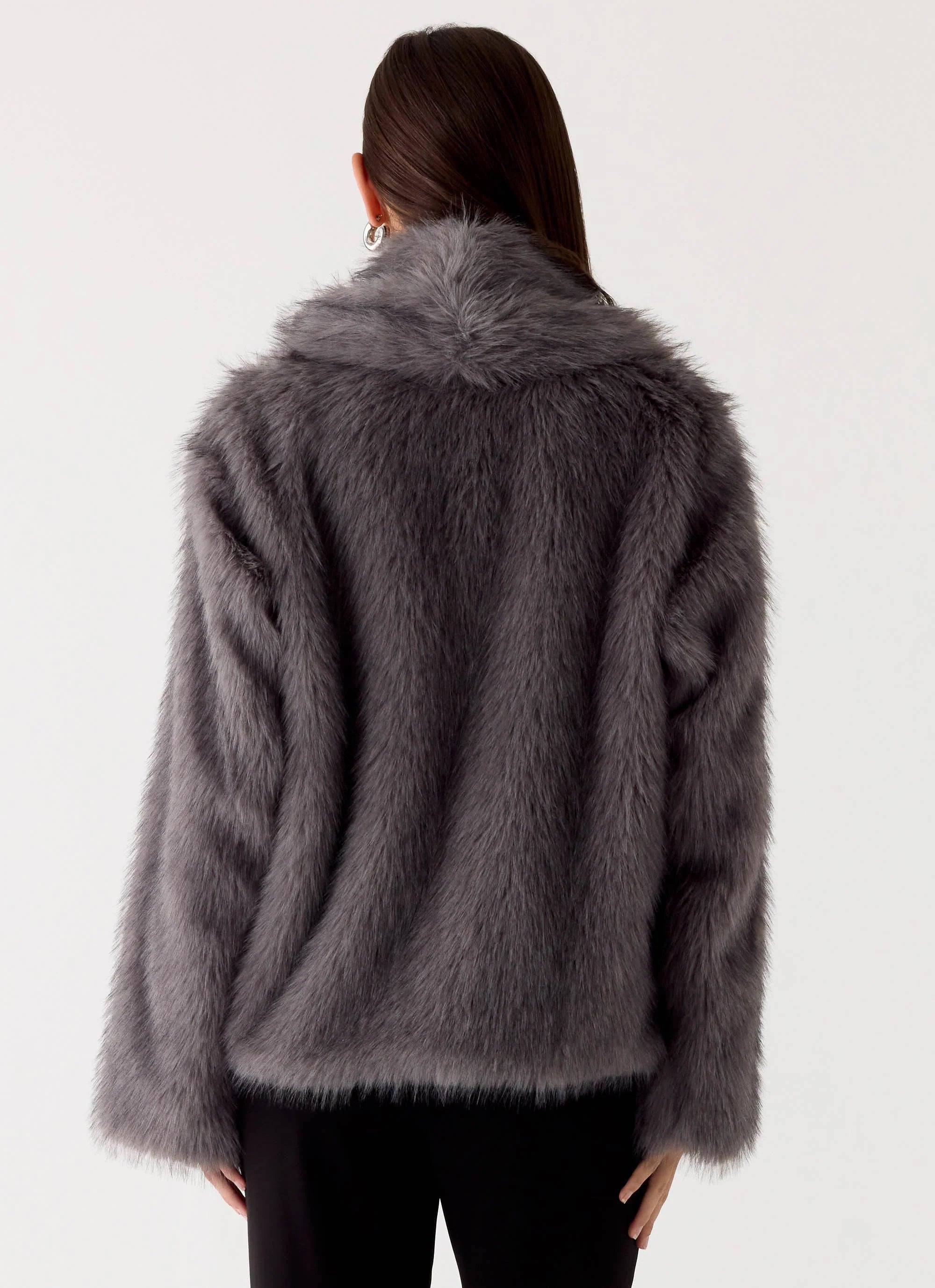 Katiana Faux Fur Jacket Grey