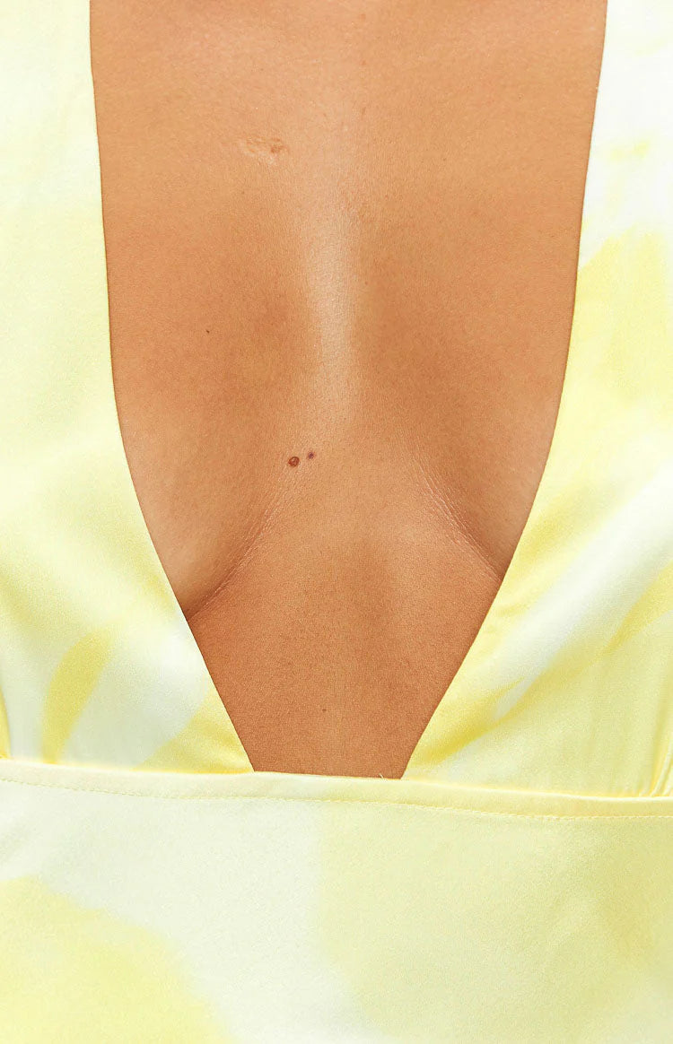 Lyra Yellow Halter Neck Maxi Dress
