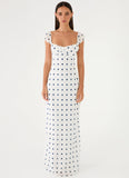 Roma Notte Maxi Dress - Porcelain Blue Polka Dot