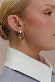 Felicity Mixed Metal Oval Earrings Gold