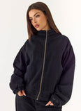 Waylon Denim Bomber Jacket - Black