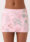 Solaire Low Rise Mini Skirt Pink