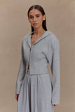 Quinn Zip Up Hoodie Light Grey Marle