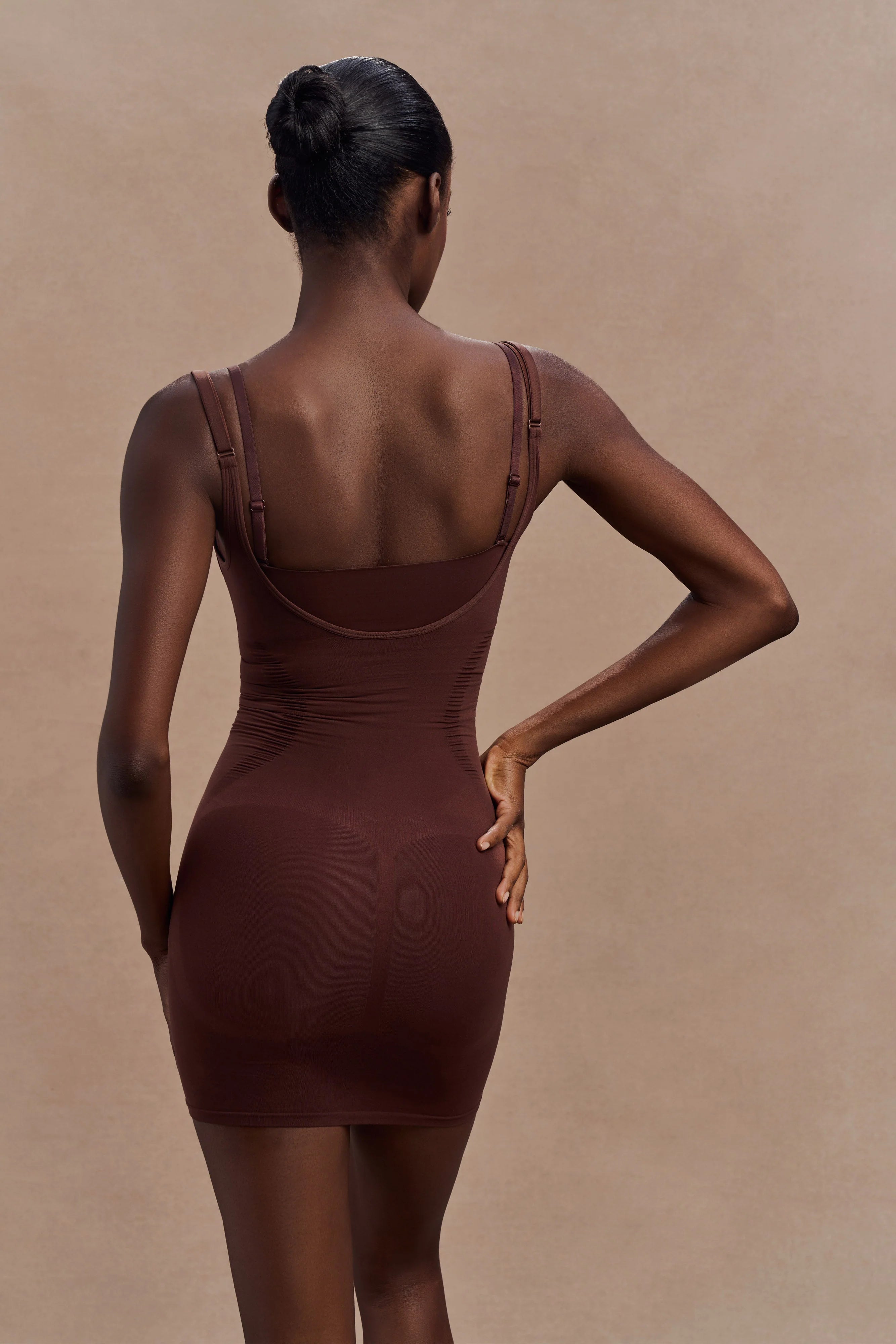 Jocelyn Backless Shapewear Mini Dress Espresso